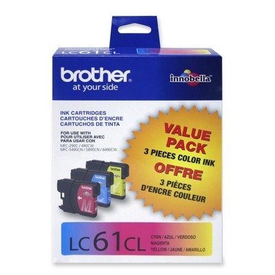 LC613PKS (LC-61) Ink, 500 Page-Yield, 3/Pack, Cyan; Magenta; Yellow