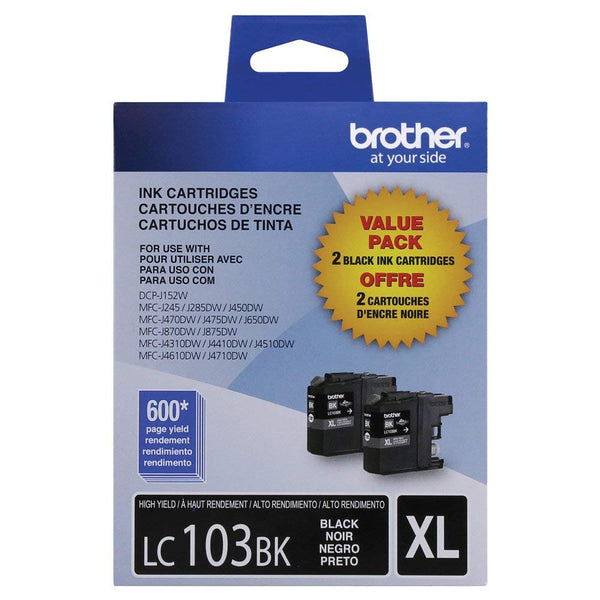 Brother LC-1032PKS Ink Cartridge (Black, 2-pack) in Retail Packaging