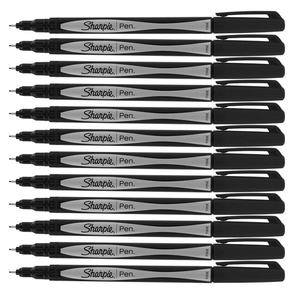 Sharpie Plastic Point Pen, 12-Count (Fine Point, Blue)